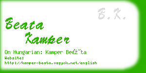 beata kamper business card